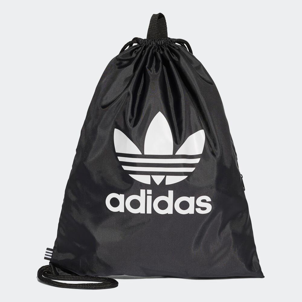 NWT adidas Originals Trefoil Sackpack Black White Drawstring Gym Bag